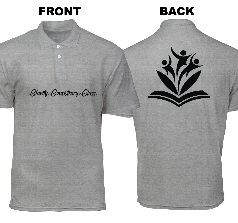 Cotton Polo Shirt: Clarity Consistency Class (Front and Back)
