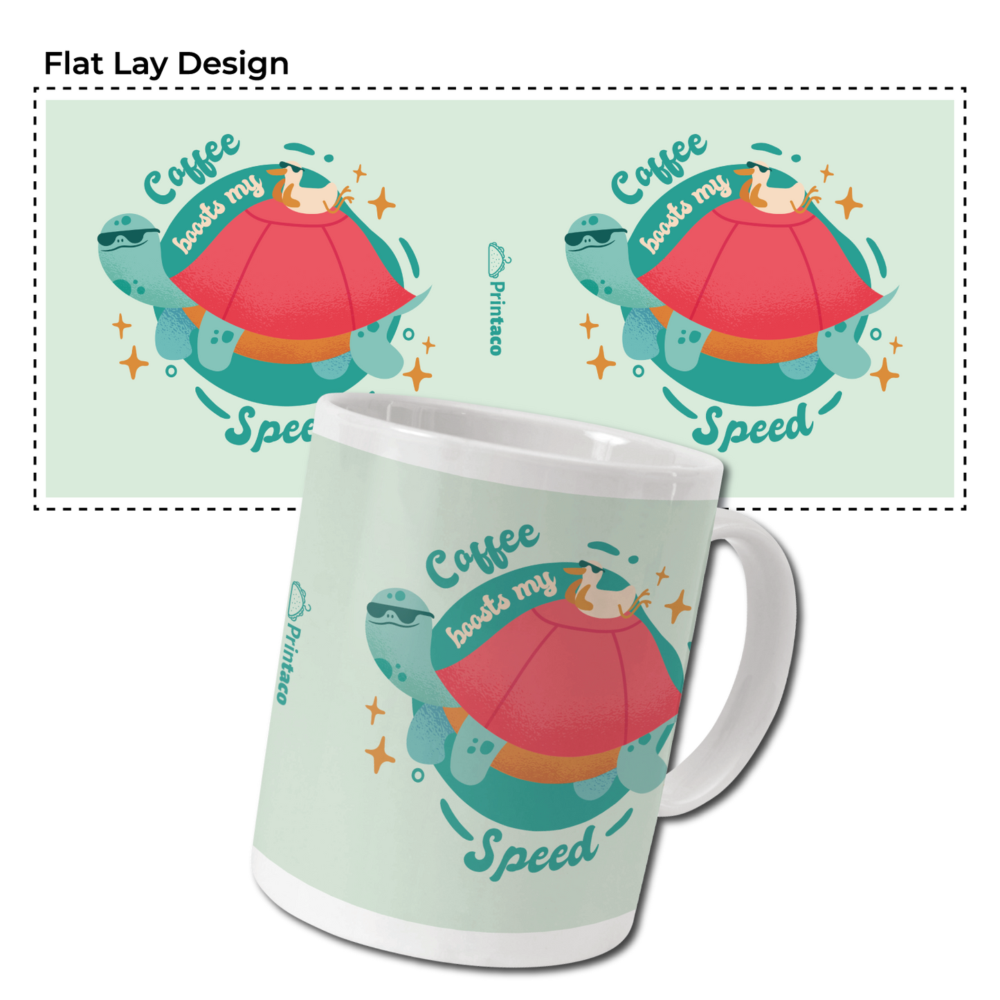 11oz Ceramic Mug: Coffee Boosts My Speed