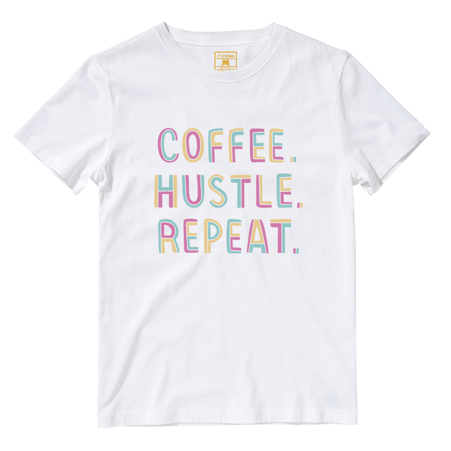 Cotton Shirt: Coffee Hustle Repeat