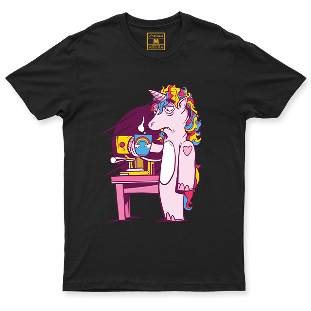 C.Spandex Shirt: Coffee Tired Unicorn