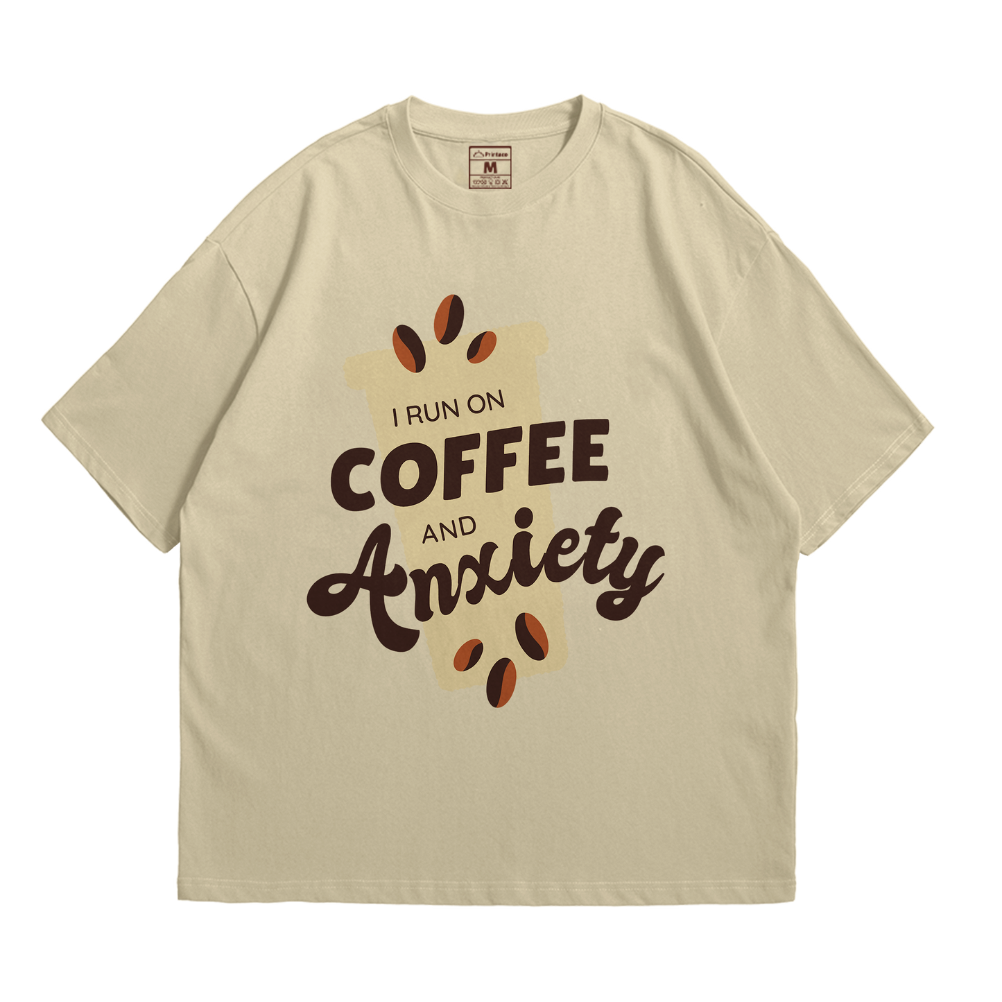 Premium Oversized Cotton Shirt: Coffee and Anxiety