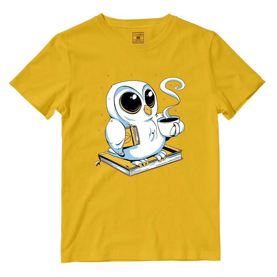 Cotton Shirt: Coffee owl