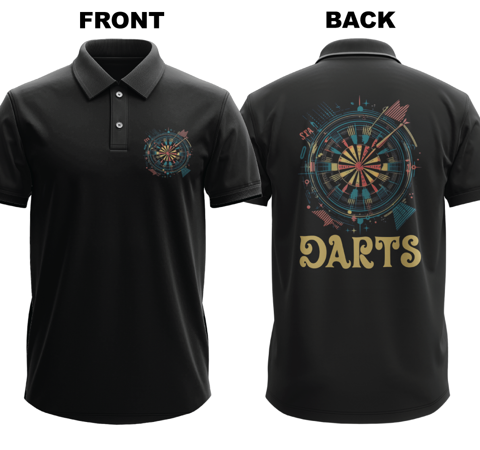 Drifit Polo Shirt: Colorful Darts (Front & Back)