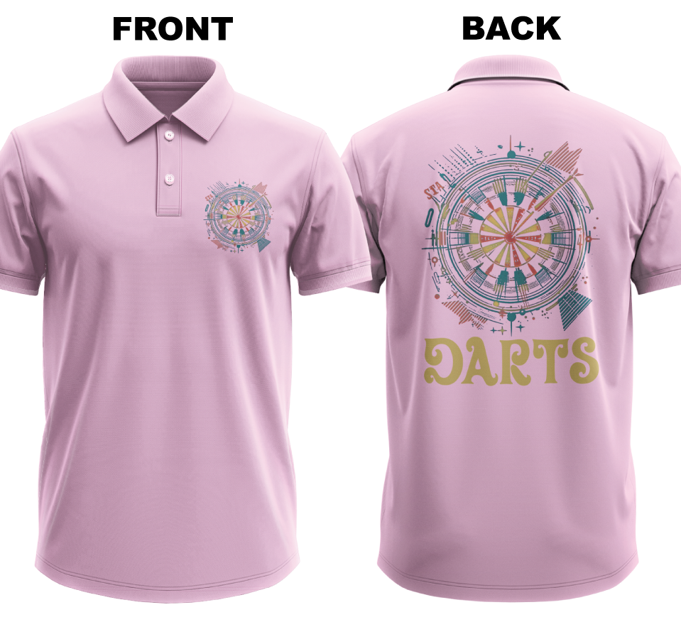Drifit Polo Shirt: Colorful Darts (Front & Back)