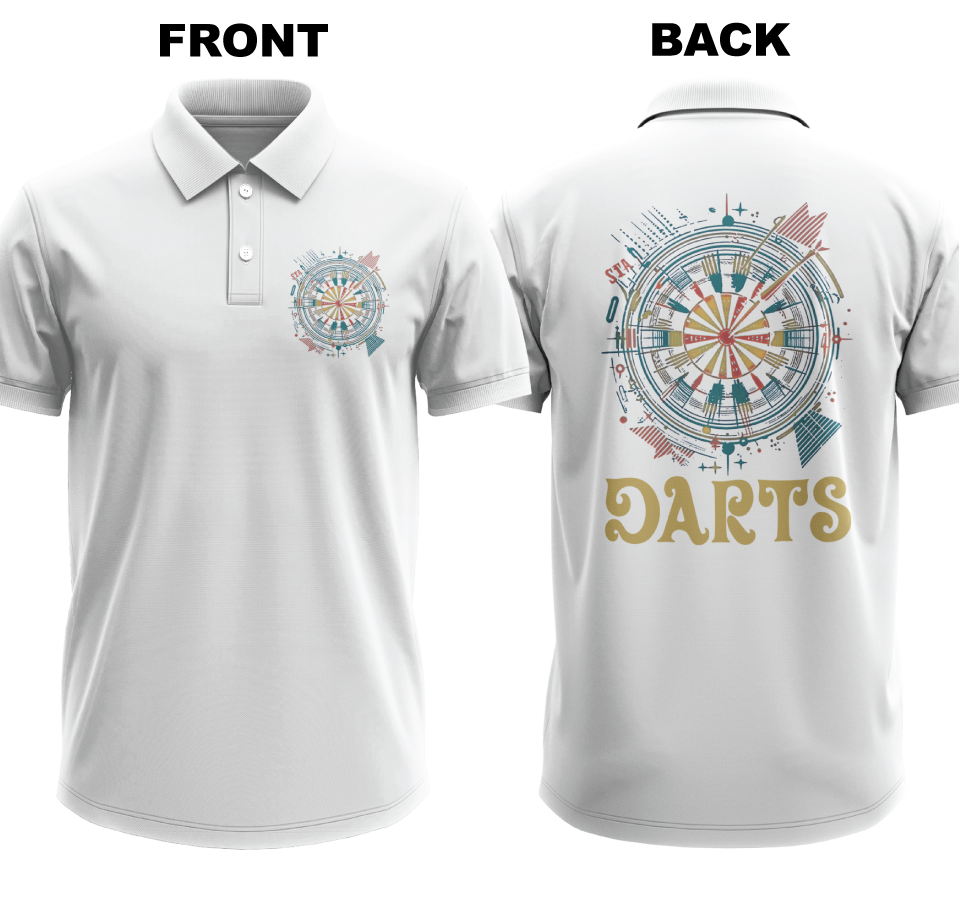 Drifit Polo Shirt: Colorful Darts (Front & Back)