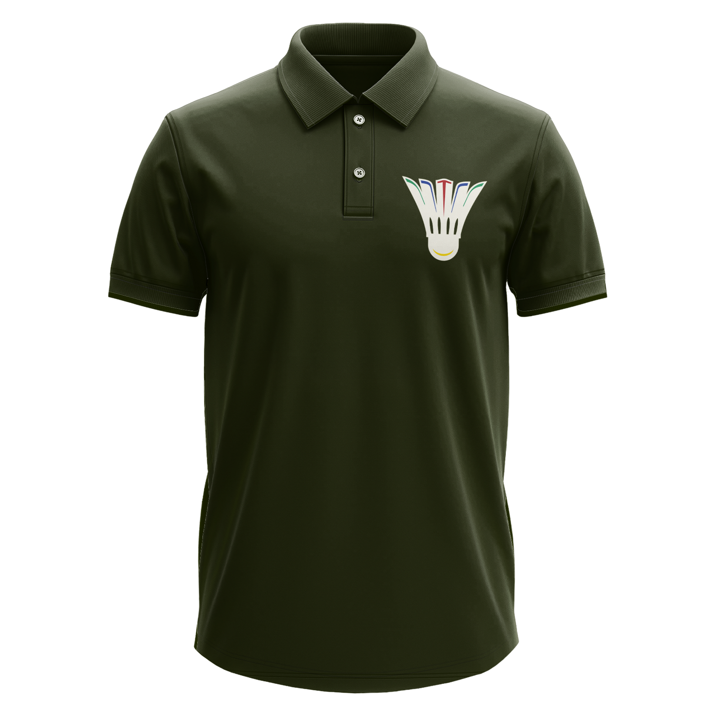 Drifit Polo Shirt: Colorful Shuttlecock Pocket