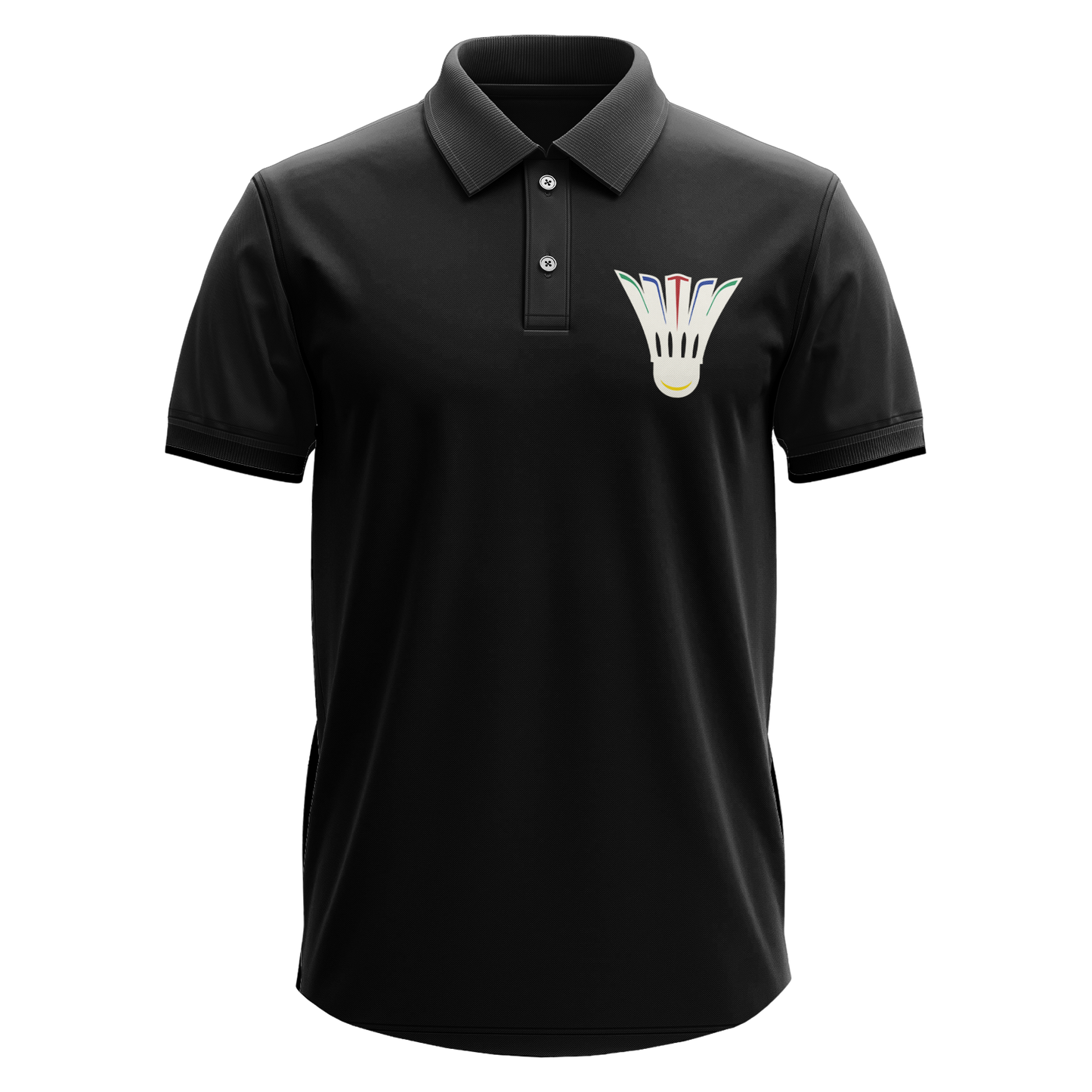 Drifit Polo Shirt: Colorful Shuttlecock Pocket