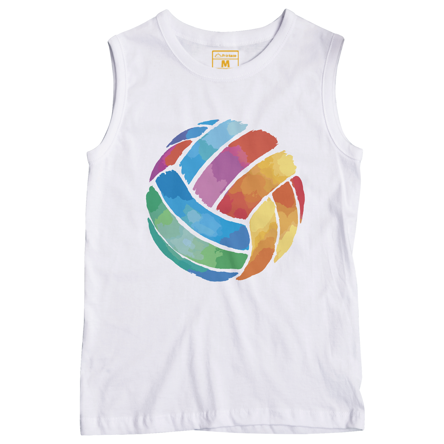 Sleeveless Drifit Shirt: Colorful Volleyball