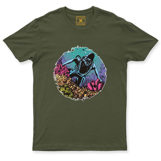 Drifit Shirt: Coral Reef Diver