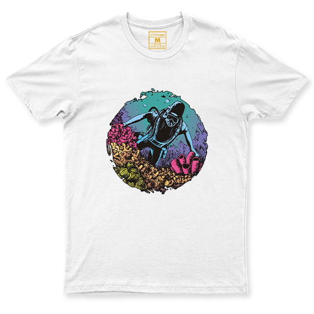 Drifit Shirt: Coral Reef Diver