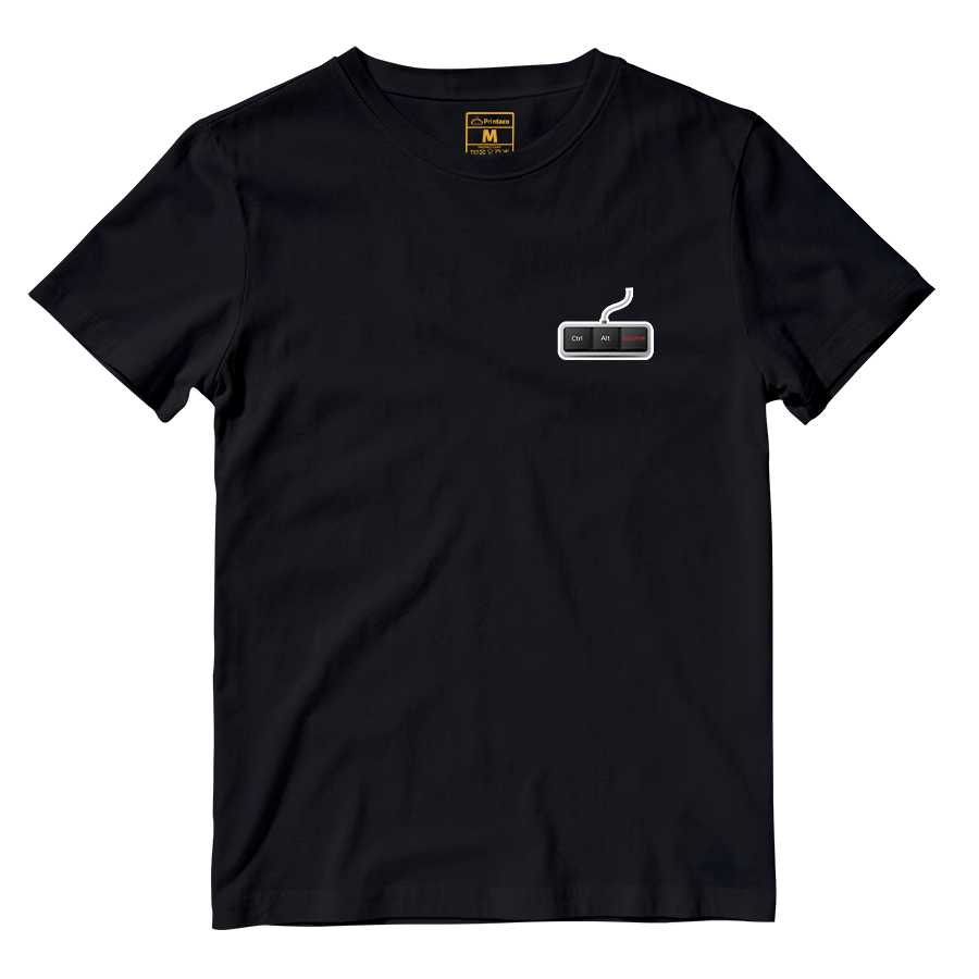 Cotton Shirt: Ctrl Alt Survive Pocket