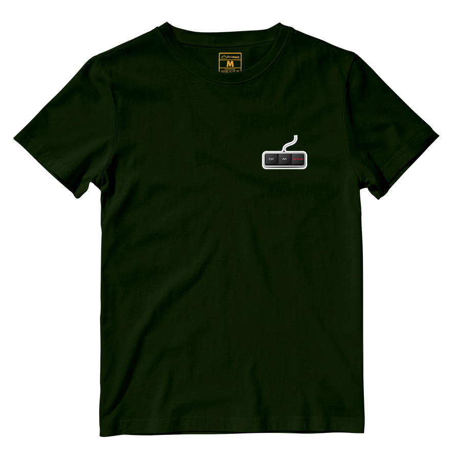 Cotton Shirt: Ctrl Alt Survive Pocket