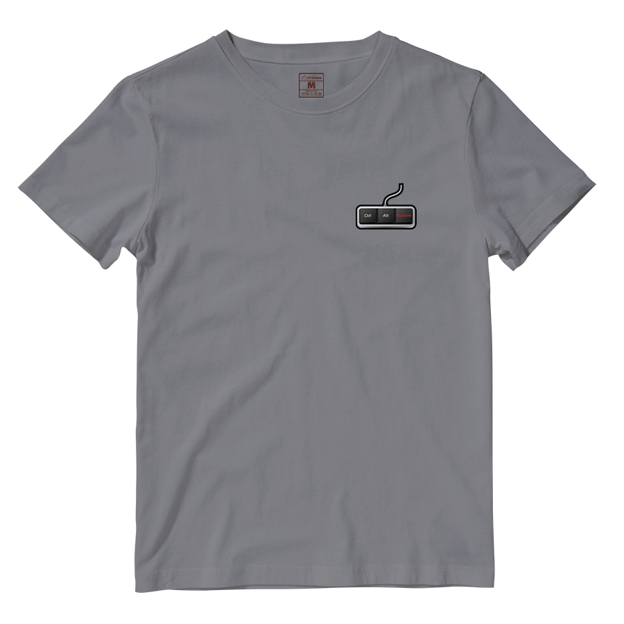 Cotton Shirt: Ctrl Alt Survive Pocket