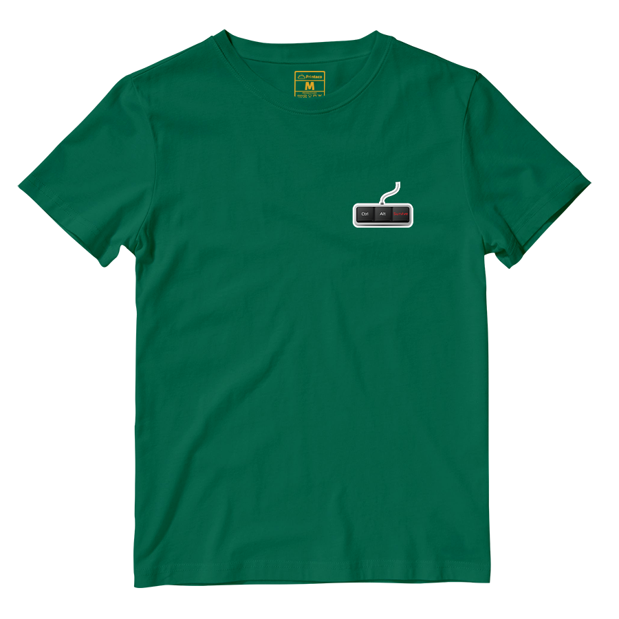 Cotton Shirt: Ctrl Alt Survive Pocket