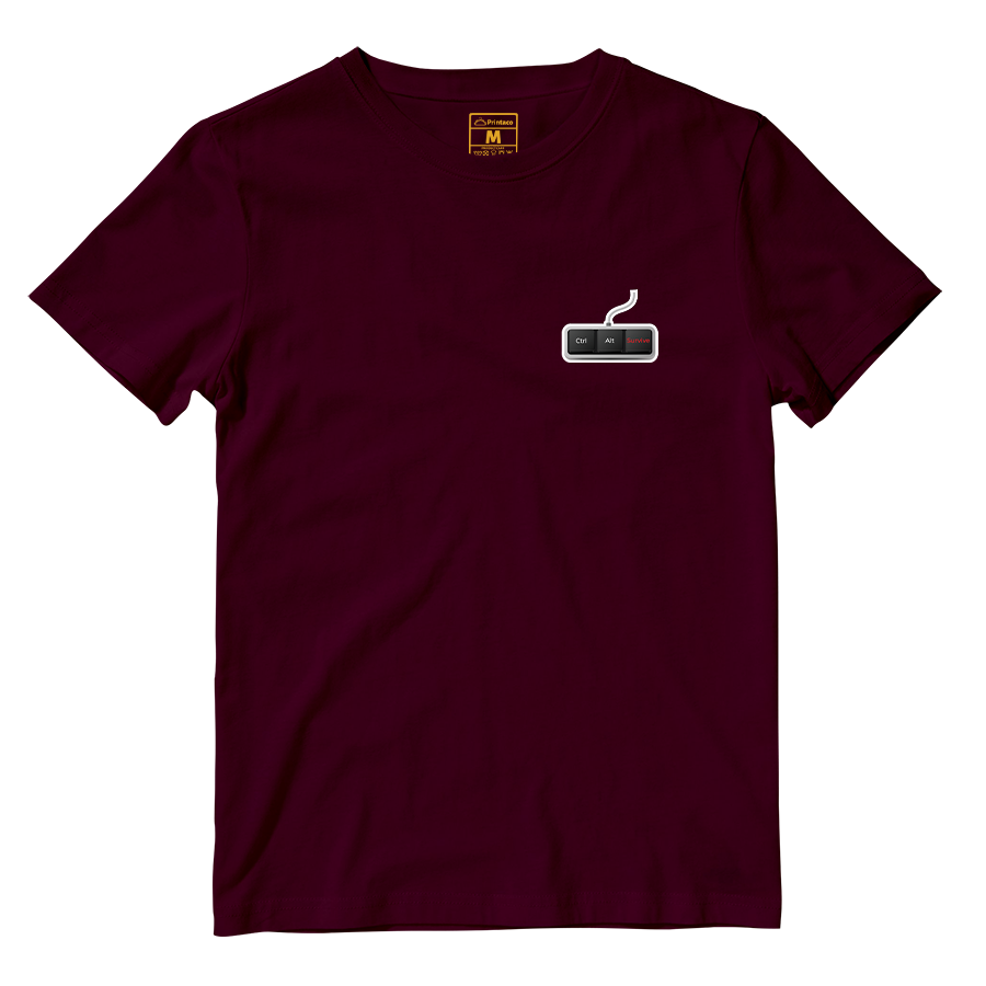 Cotton Shirt: Ctrl Alt Survive Pocket