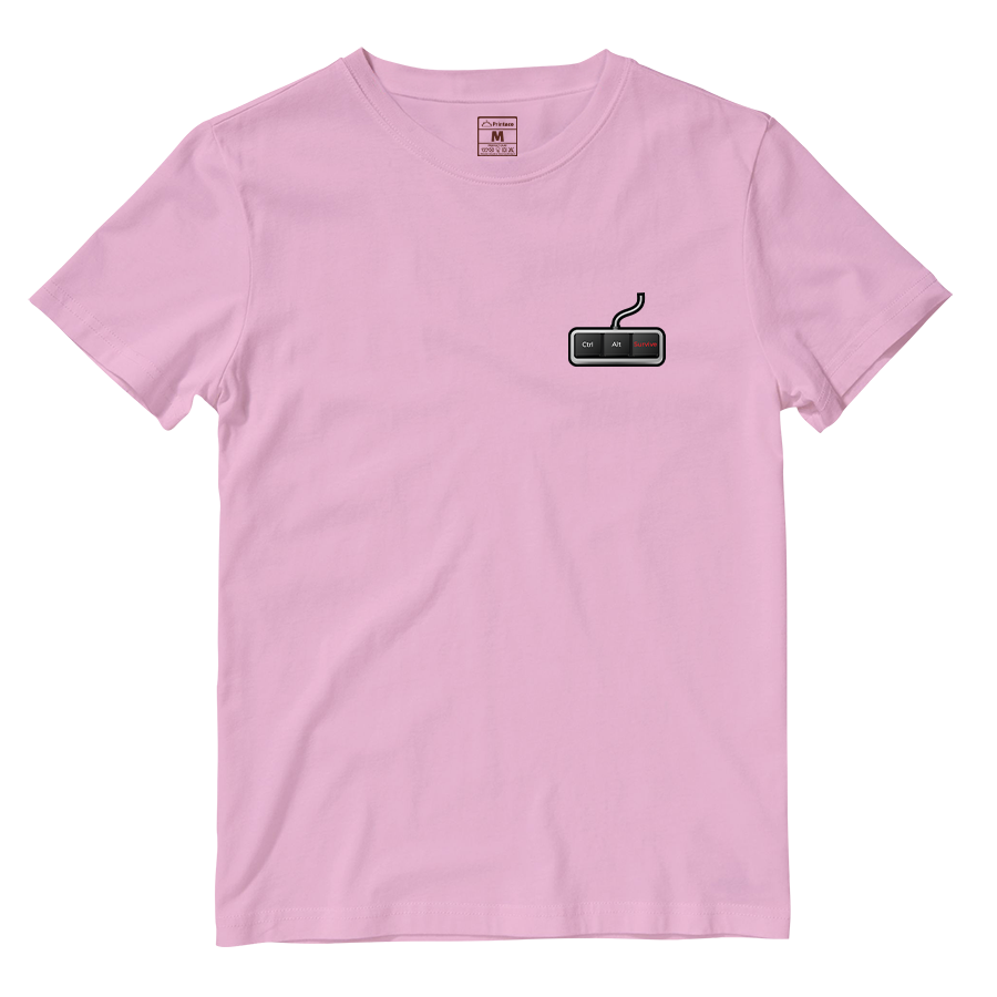 Cotton Shirt: Ctrl Alt Survive Pocket