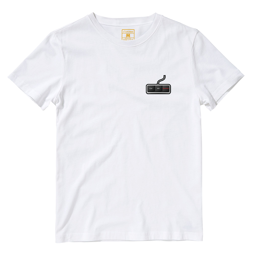 Cotton Shirt: Ctrl Alt Survive Pocket