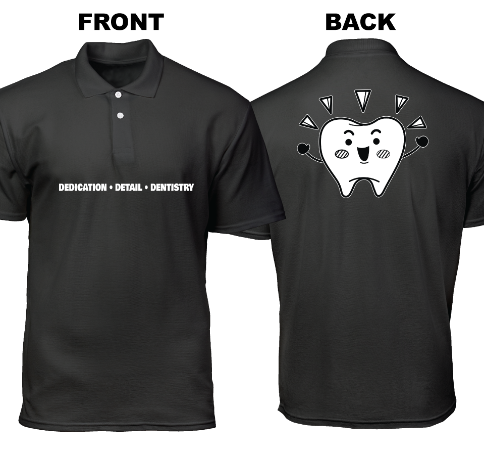 Cotton Polo Shirt: Dedication Detail Dentistry (Front and Back)