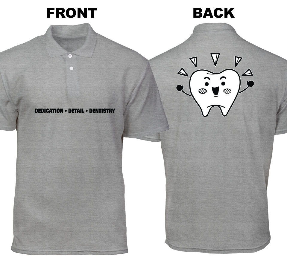 Cotton Polo Shirt: Dedication Detail Dentistry (Front and Back)