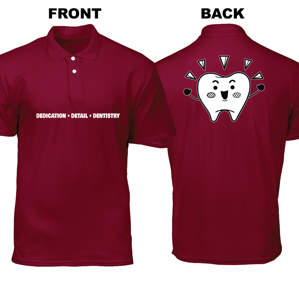 Cotton Polo Shirt: Dedication Detail Dentistry (Front and Back)