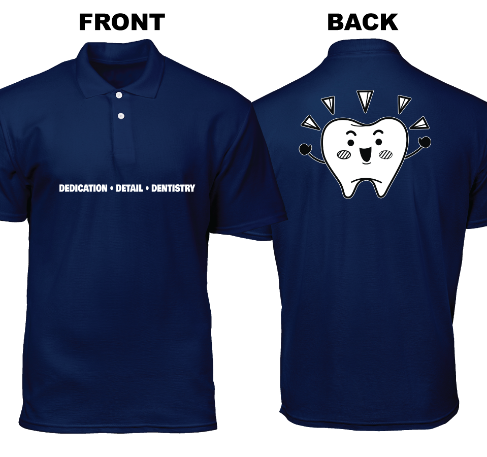 Cotton Polo Shirt: Dedication Detail Dentistry (Front and Back)