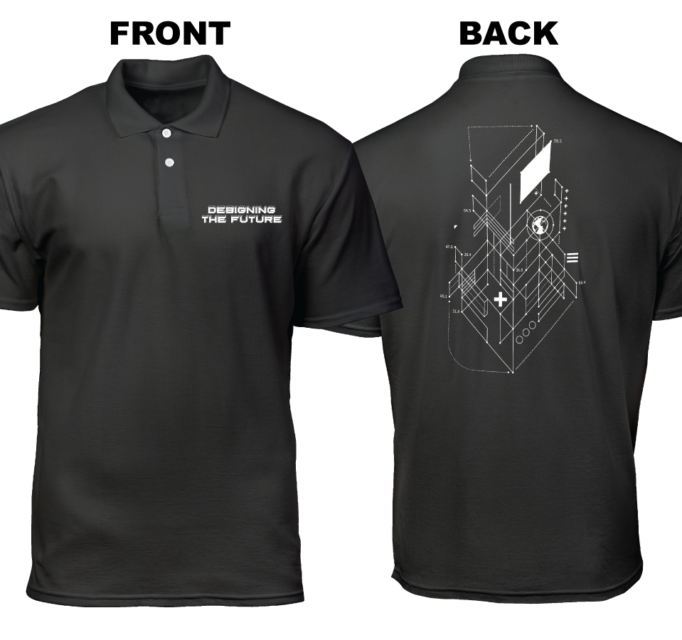 Cotton Polo Shirt: Designing The Future (Front and Back)