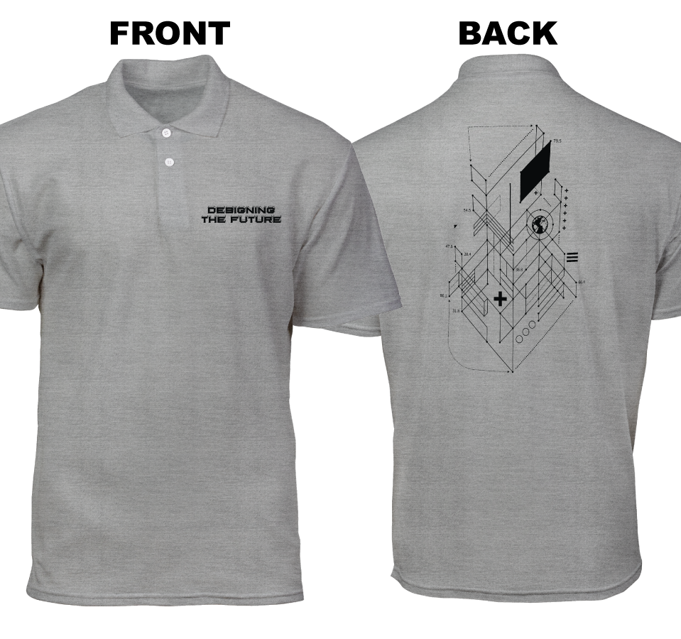 Cotton Polo Shirt: Designing The Future (Front and Back)