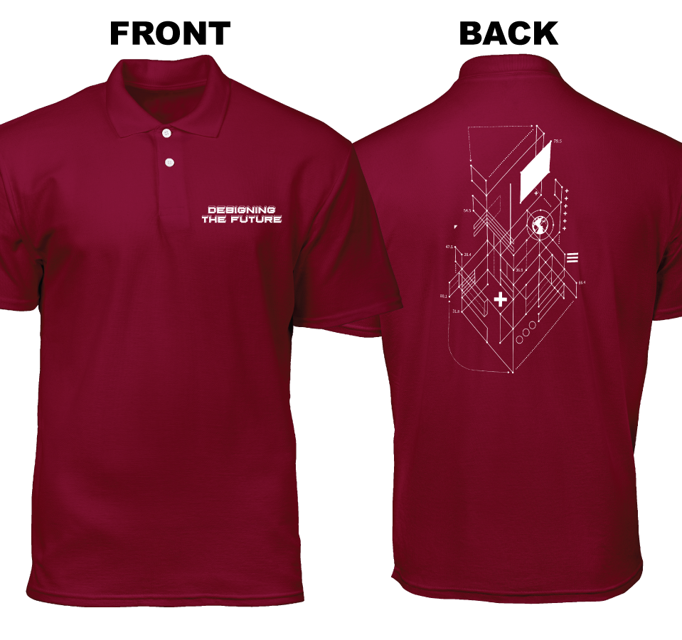 Cotton Polo Shirt: Designing The Future (Front and Back)