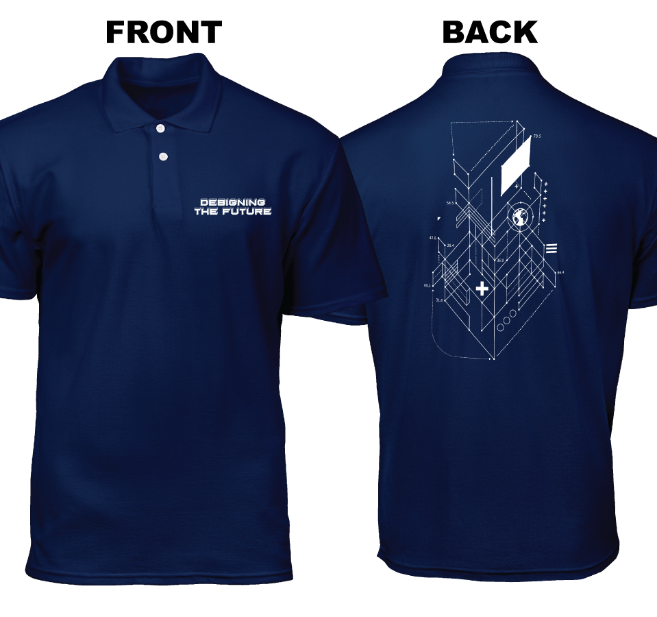 Cotton Polo Shirt: Designing The Future (Front and Back)