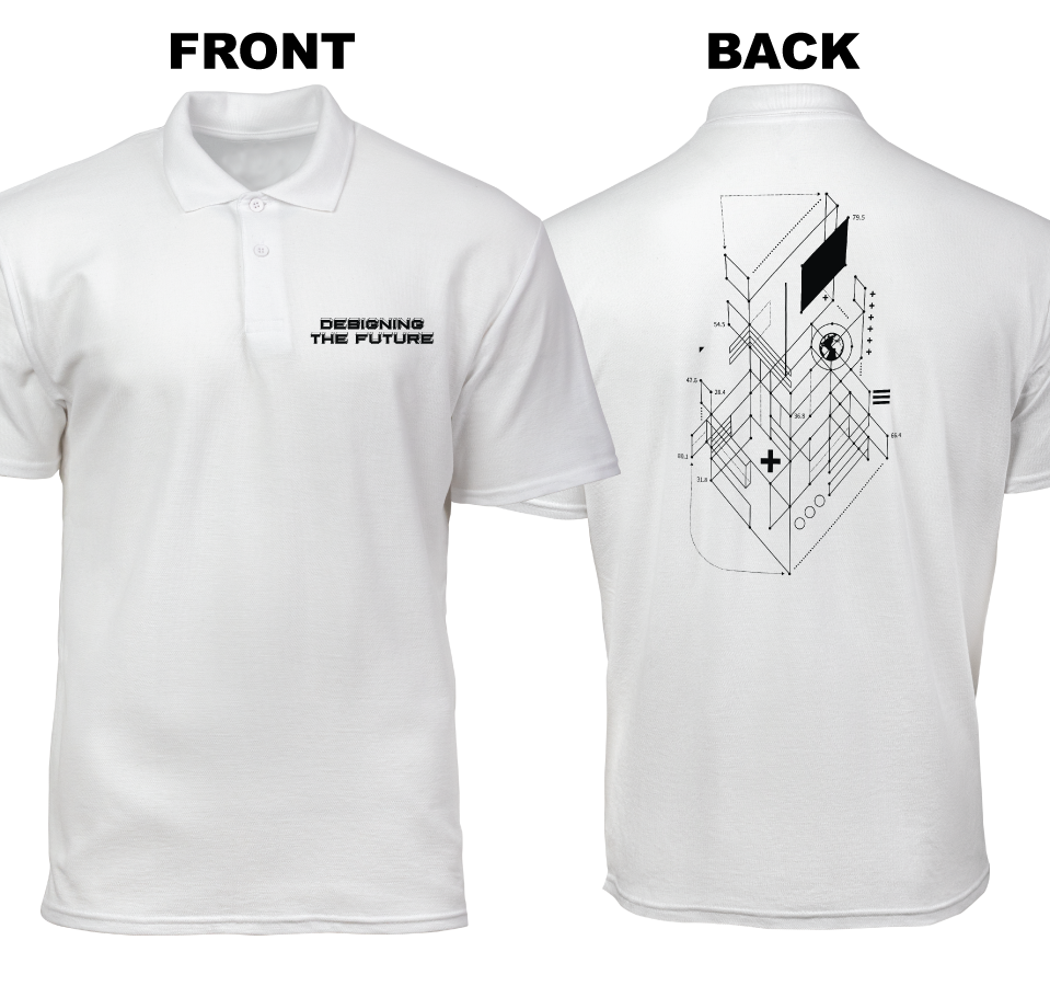 Cotton Polo Shirt: Designing The Future (Front and Back)