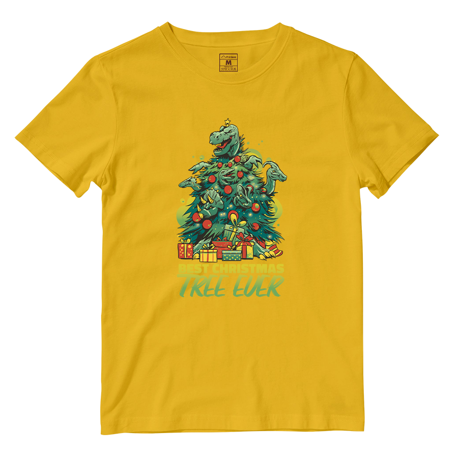 Cotton Shirt: Dino Christmas