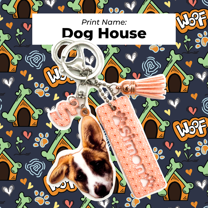 Acrylic Pet Bag Charm: Dog Tassel Set