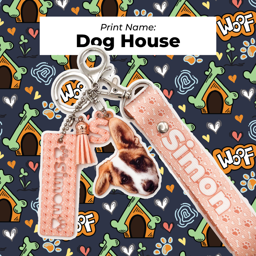 Acrylic Pet Bag Charm: Dog Wristyard Set
