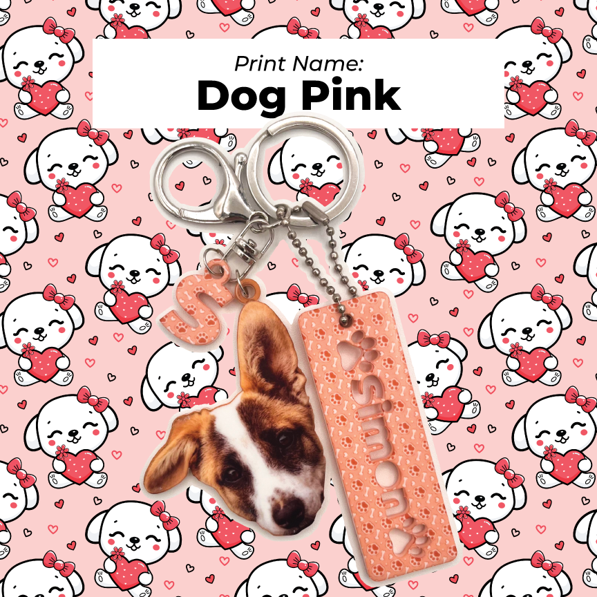 Acrylic Pet Bag Charm: Dog Name Set