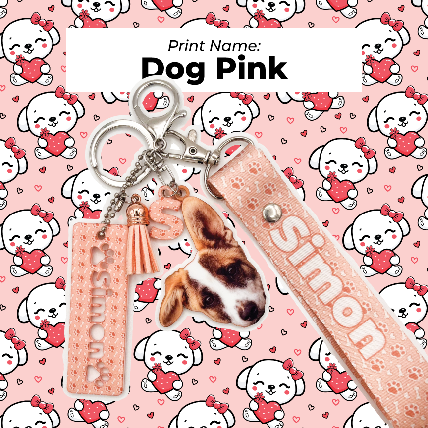 Acrylic Pet Bag Charm: Dog Wristyard Set