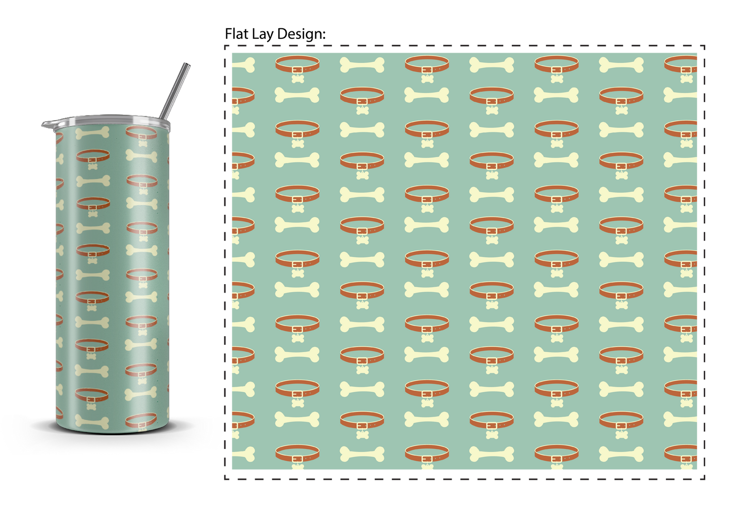 20oz. Slim Tumbler: Dog Collar