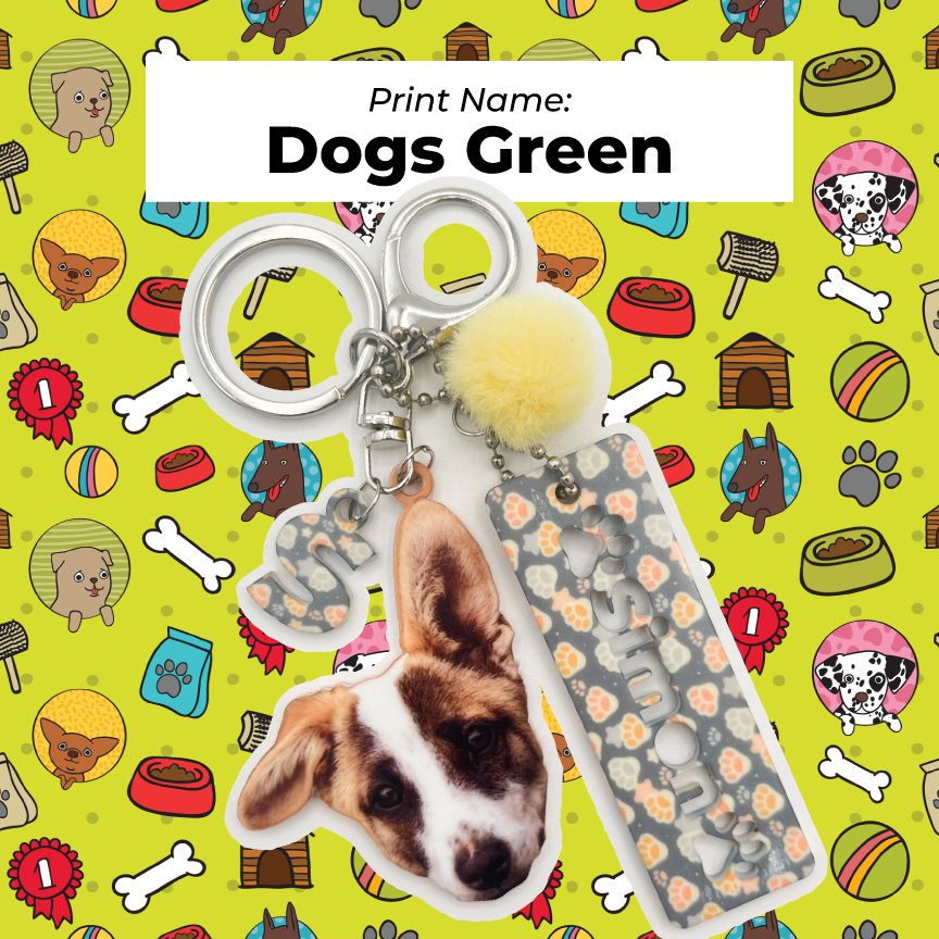 Acrylic Pet Bag Charm: Dog Pompom Set