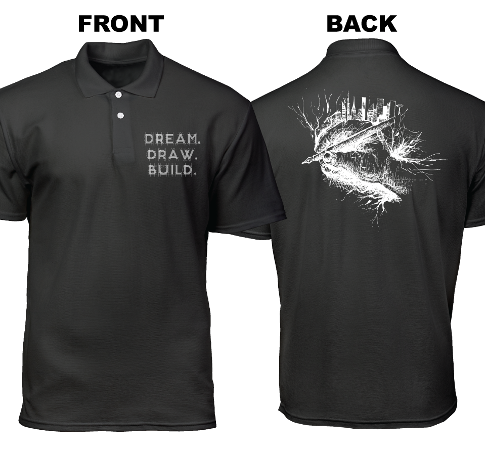 Cotton Polo Shirt: Dream Draw Build (Front and Back)