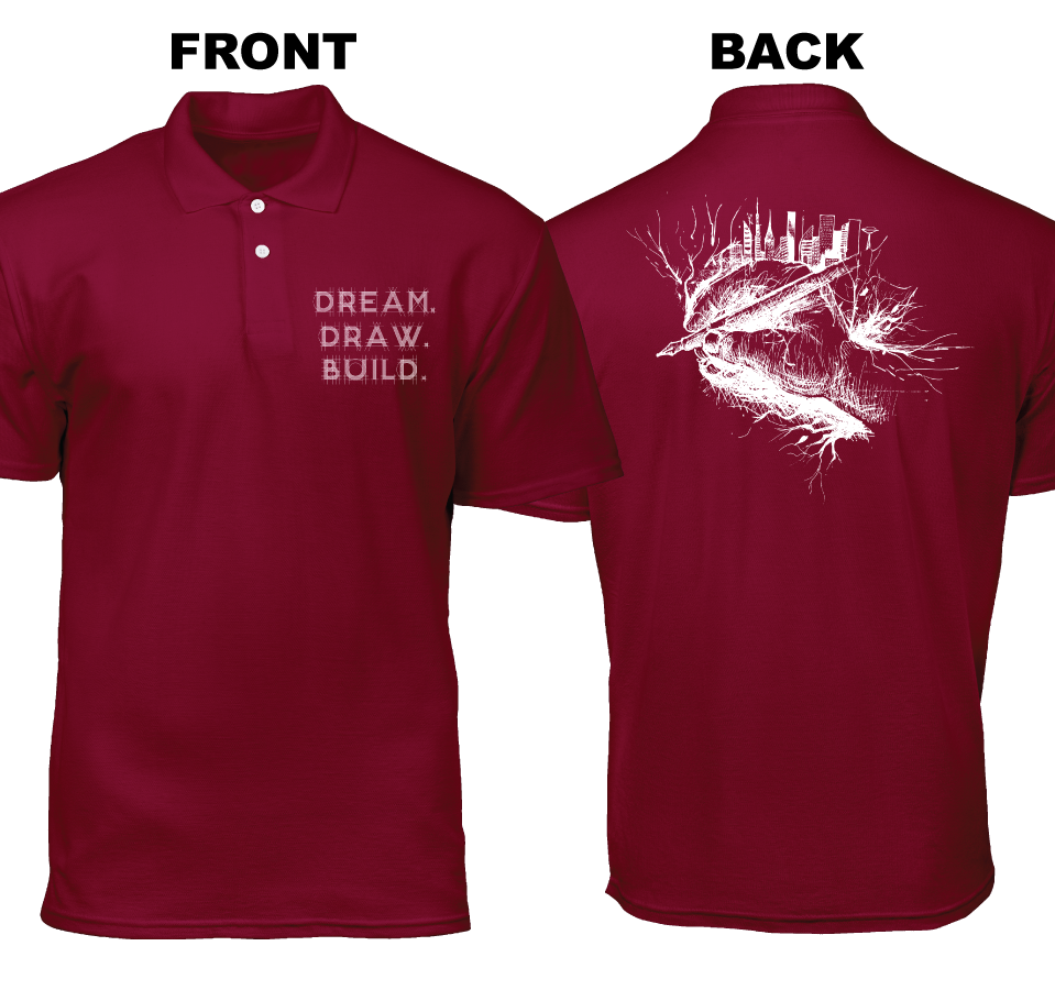 Cotton Polo Shirt: Dream Draw Build (Front and Back)