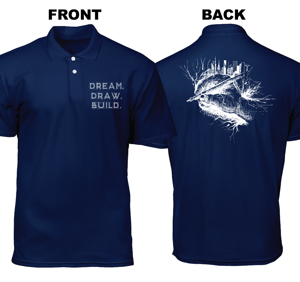 Cotton Polo Shirt: Dream Draw Build (Front and Back)