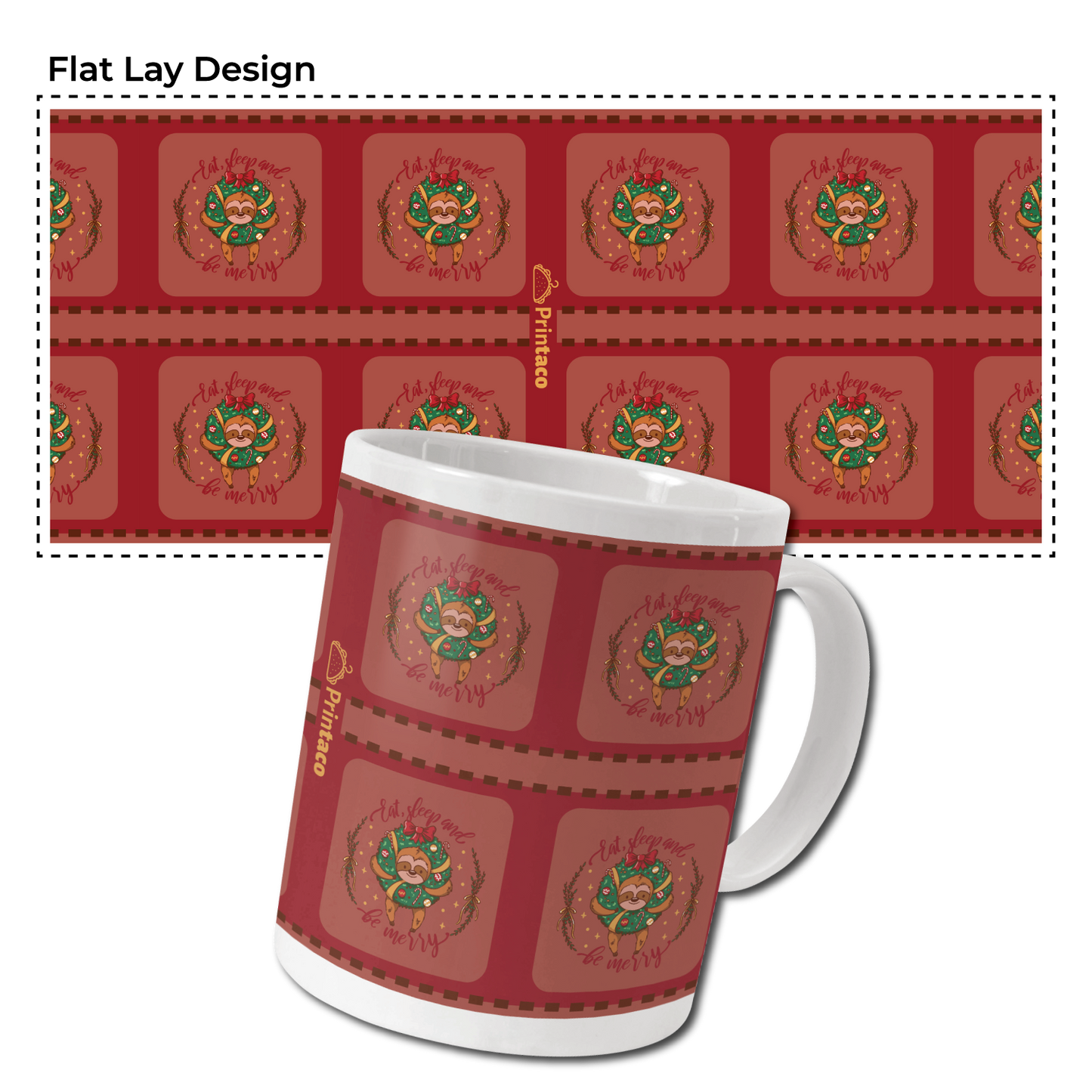 11oz Ceramic Mug: Eat, Sleep and Be Merry