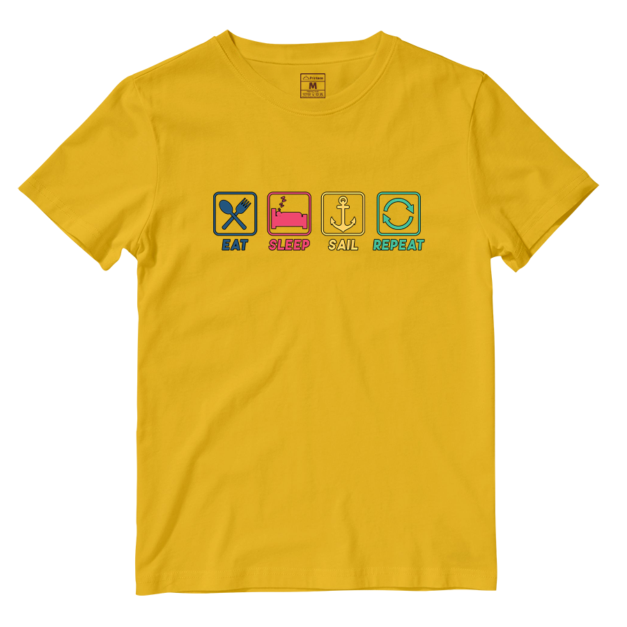 Cotton Shirt: Eat, Sleep, Sail, Repeat