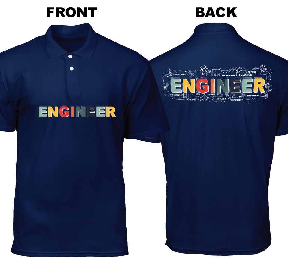 Cotton Polo Shirt: Engineer Colorful (Front and Back)