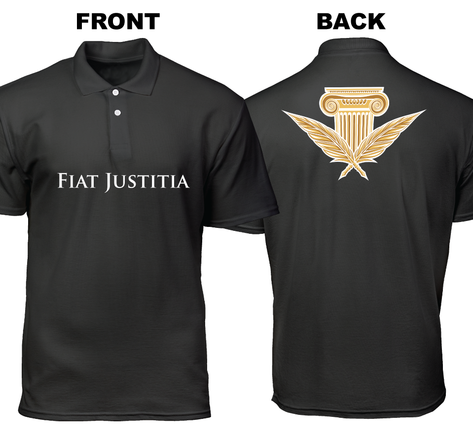 Cotton Polo Shirt: Fiat Justitia (Front and Back)