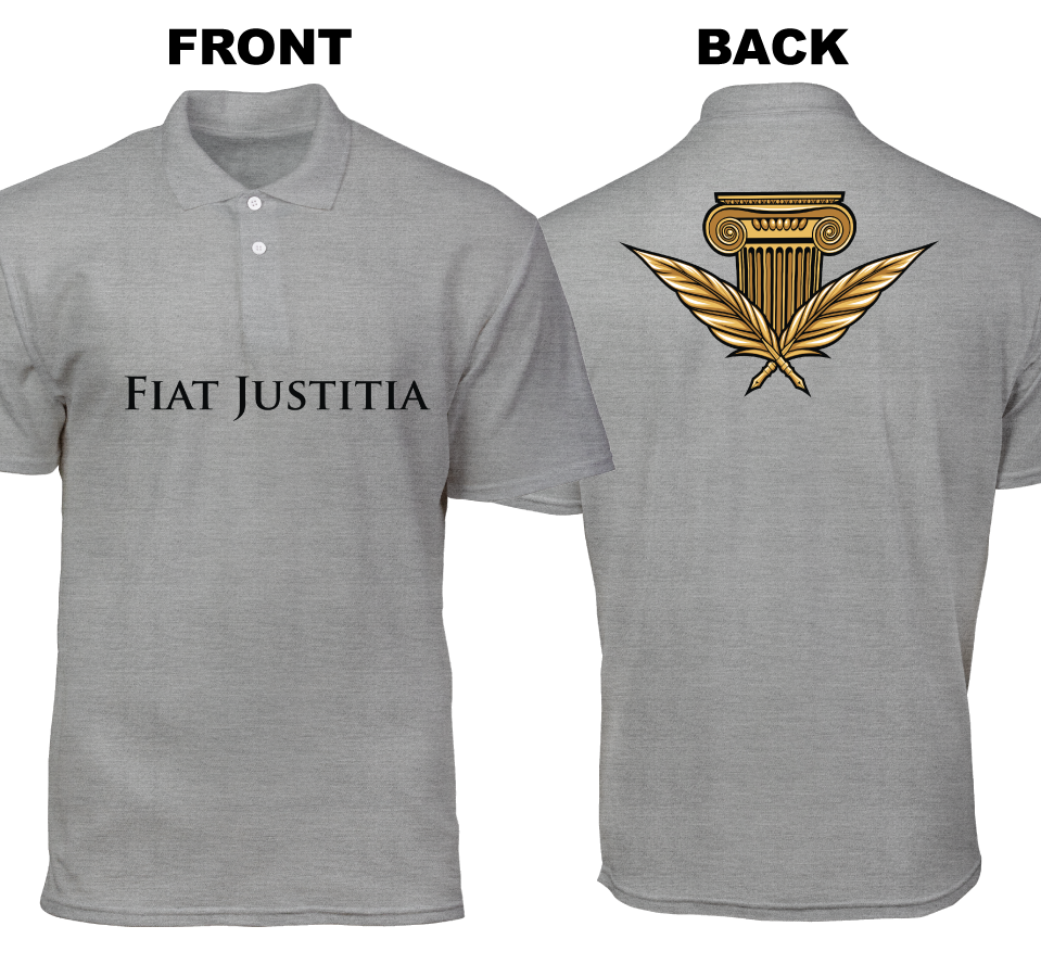 Cotton Polo Shirt: Fiat Justitia (Front and Back)
