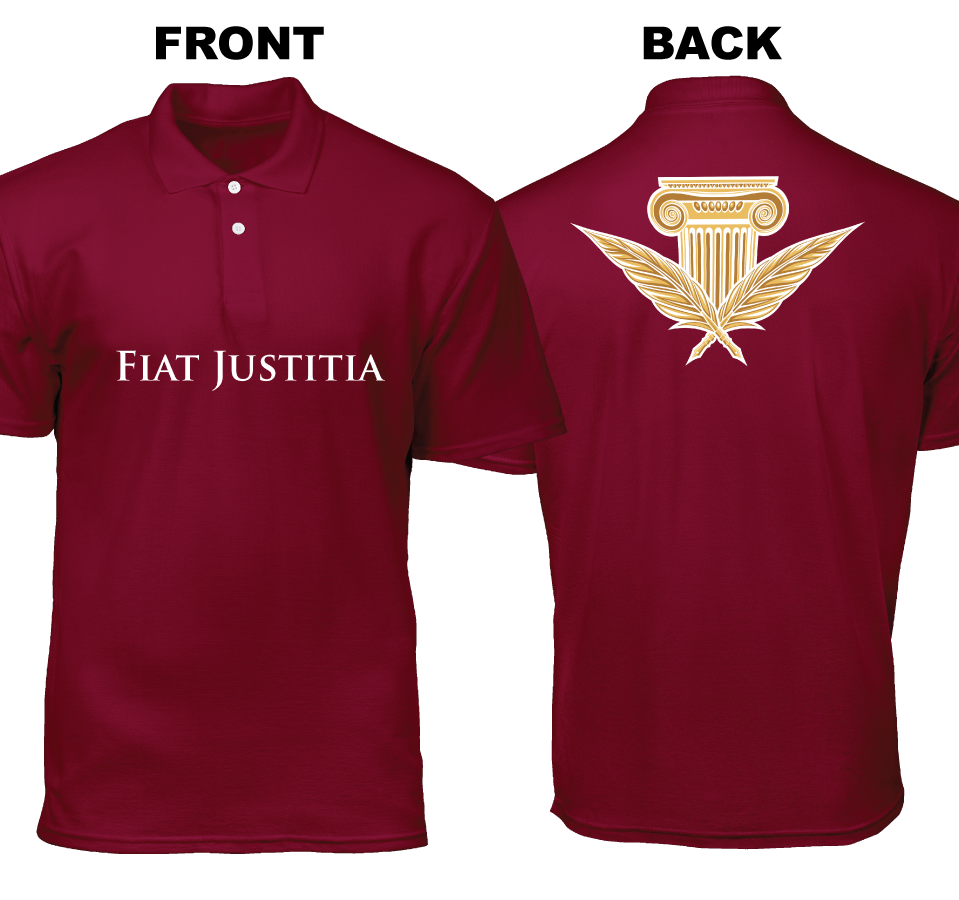 Cotton Polo Shirt: Fiat Justitia (Front and Back)