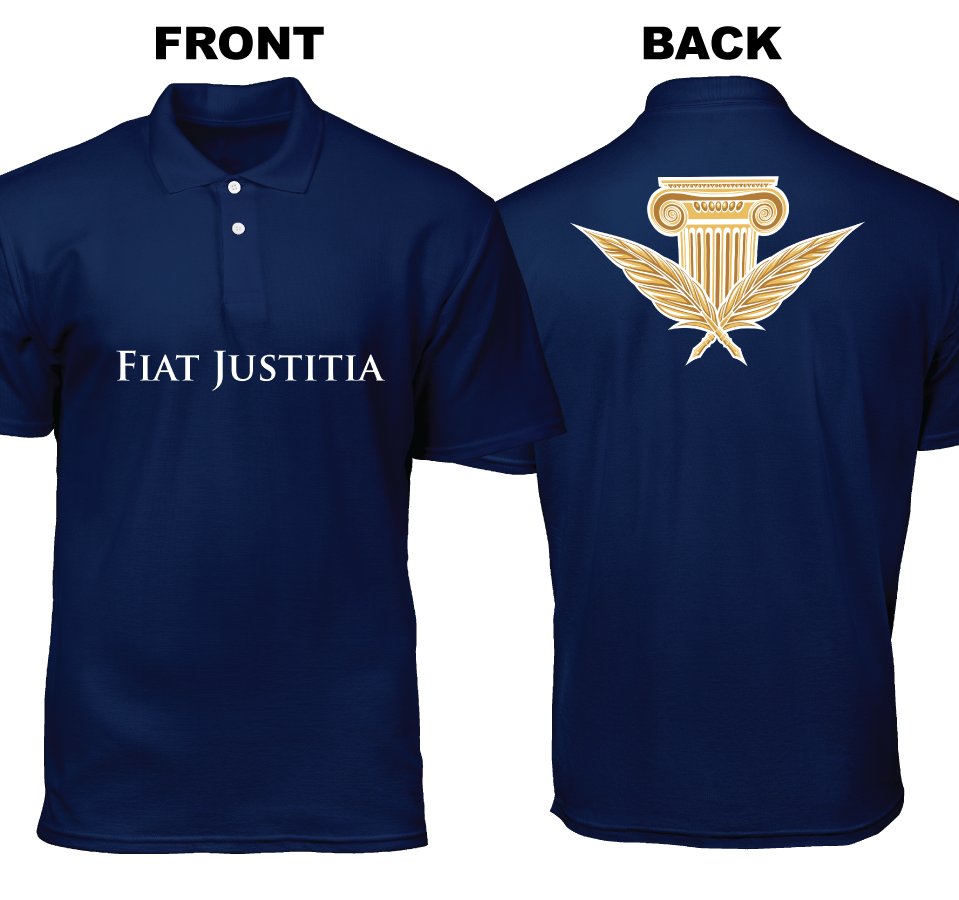 Cotton Polo Shirt: Fiat Justitia (Front and Back)
