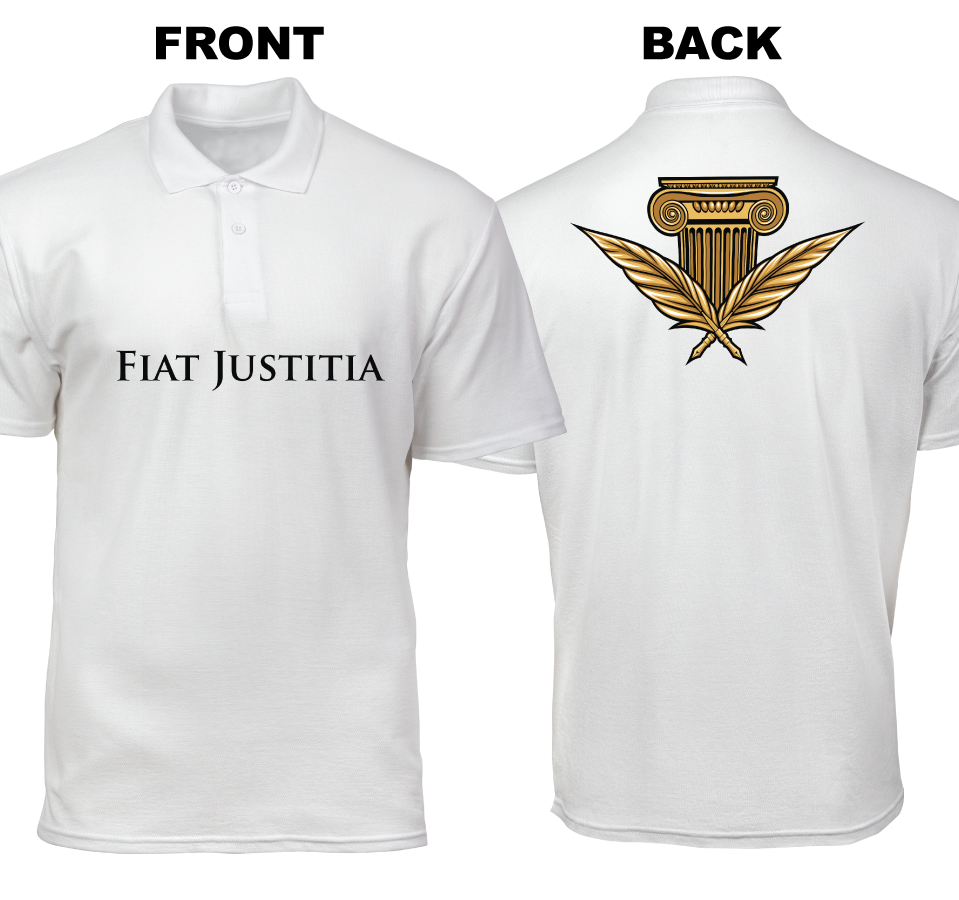 Cotton Polo Shirt: Fiat Justitia (Front and Back)