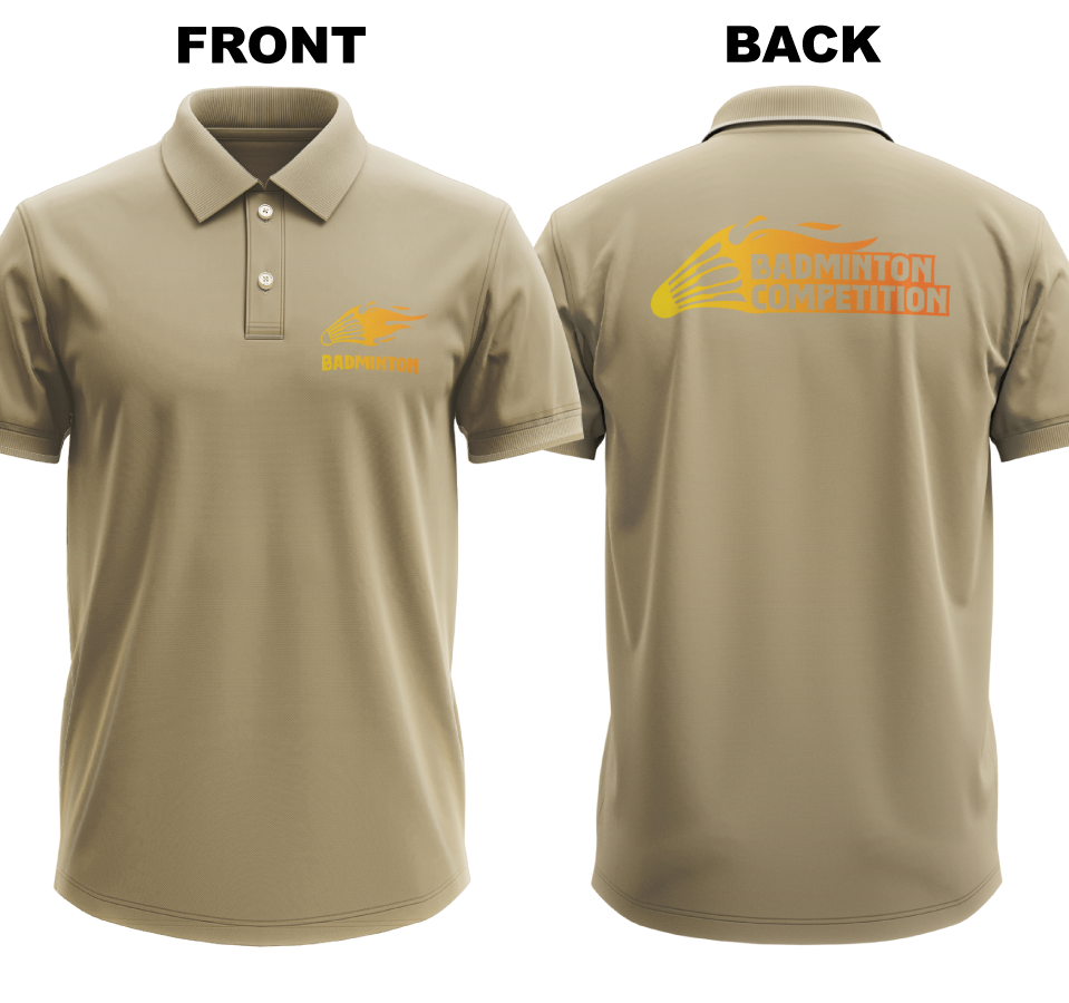 Drifit Polo Shirt: Fiery Badminton (Front & Back)