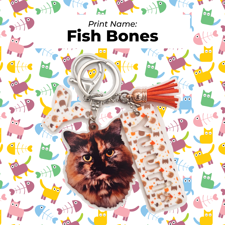 Acrylic Pet Bag Charm: Cat Tassel Set